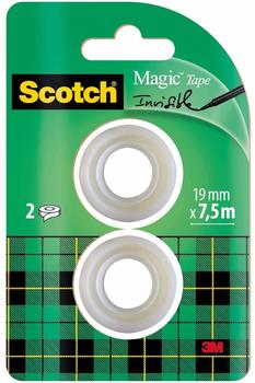 Scotch Magic transparent special mini dispenser length 7,5 m - Blister of 2