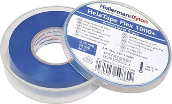 HellermannTyton HelaTape Flex 1000+ PVC-Isolierband blau 19mm x 20m (710-10603)