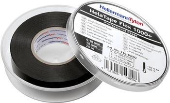 HellermannTyton HelaTape Flex 1000+ PVC-Isolierband Schwarz 19mm (710-10610)