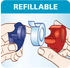 tesa Mini Abroller mit 2 Rollen Klebefilm kristall-klar 10m x 19mm rot/blau (57859-00000-13)