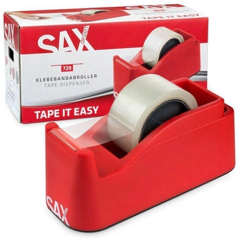 Sax Tape it Easy XXL Einhand Klebebandabroller rot/wei&szlig; mit Stiftehalter (0-729-01)