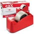 Sax Tape it Easy XXL Einhand Klebebandabroller rot/weiß mit Stiftehalter (0-729-01)