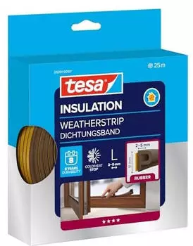 tesa tesamoll Classic P-Profil Fensterdichtung Braun 25m x 9mm (05391-00101-02)