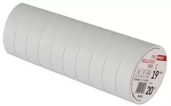 EMOS PVC-Isolierband Wei&szlig; 19mm&times;20m 0,13mm, 10er Pack (F61921)