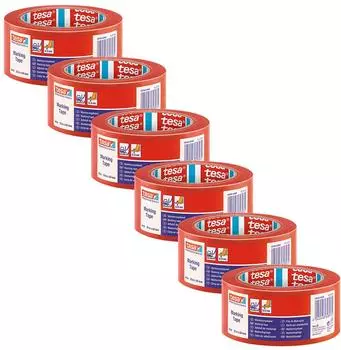 tesa Bodenmarkierungsband PVC, Rot, 33m x 5cm, 6er Pack (60760-00096-15)