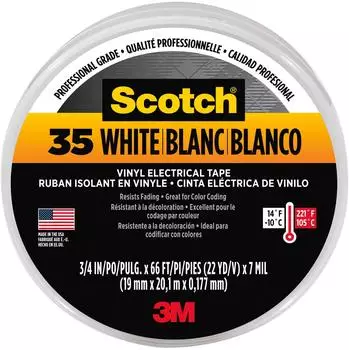 Scotch Scotch 35 Vinyl-Isolierband Wei&szlig; 19mm x 20m (SCOTCH35-19X20WH)