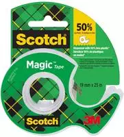3M 7100308145, 3M Scotch Magic Klebeband 1 Rolle 19 mm x 25 m + Handabroller, 12