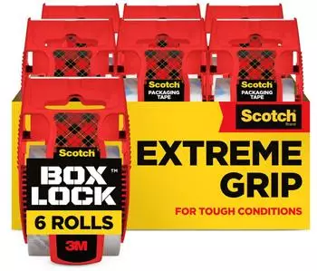 Scotch Box Lock Verpackungsklebeband 48mm x 20,3m, 6 Rollen mit Abroller (195-6)