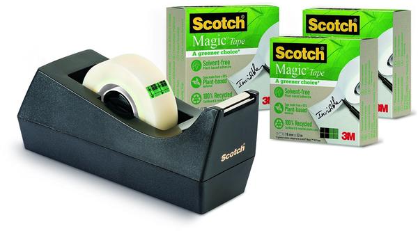 Scotch Magic Tischabroller mit 3 Rollen 19mm x 33m