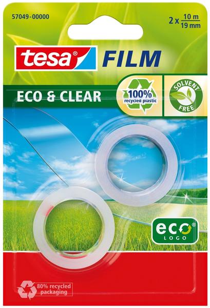 tesa tesafilm eco & clear 10m x 19mm, 2 Stk.