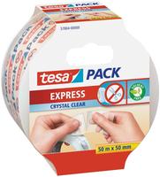 tesa Packband tesapack EXPRESS Crystal Clear transparent 50,0 mm x 50,0 m 1 Rolle