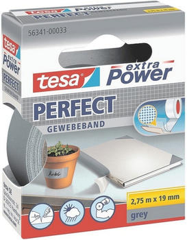 Tesa extra Power Perfect Gewebeband 2,75m x 19mm grau