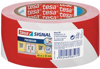 tesa Signal Premium Markierungsklebeband 66 m x 50 mm, rot-weiß