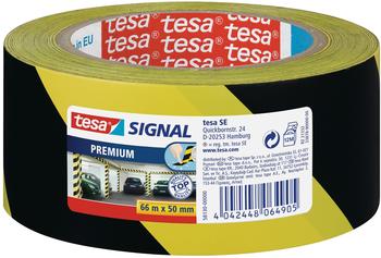 tesa Signal Premium Markierungsklebeband 66 m x 50 mm, gelb-schwarz