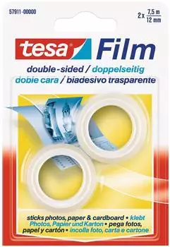 tesa tesafilm doppelseitig 7,5m x 12mm, 2 Stk.