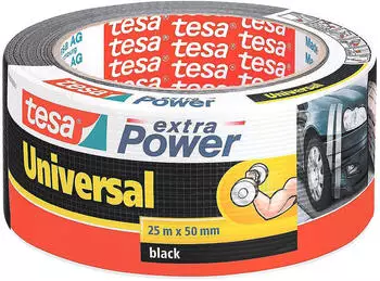 tesa Extra Power Universal Gewebeband 25m x 50mm schwarz tesa Extra Power Universal Gewebeband 25m x 50mm schwarz