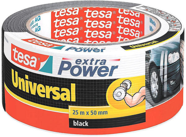 tesa Extra Power Universal Gewebeband 25m x 50mm schwarz