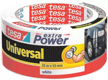 tesa Extra Power Universal Gewebeband 25m x 50mm wei&szlig;