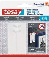 Tesa 77776-00000-00, tesa Klebenagel, 2 St&uuml;ck, f&uuml;r Tapeten und Putz, bis zu 2kg pro