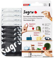 Tesa 41282-00001-00, Tesa Sugru formbarer Allzweckkleber 8er Schwarz/Weiss