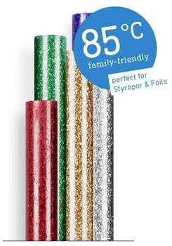 Steinel Hei&szlig;klebesticks 7 mm 150 mm Bunt Glitzereffekt Gold Silber Rot Gr&uuml;n Blau 96 g 16 St.