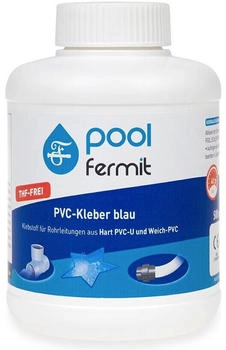 fermit PVC-Kleber mit Pinsel für Verrohrungen, blau, 500ml (09107)