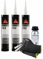 Sikaflex 252 wei&szlig; oder schwarz mit Primer f&uuml;r Aluminium & Stahl Verklebung -...