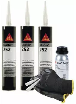 Vasalat Sikaflex 252 Klebstoff wei&szlig; 3x300ml + Primer 207 + 5 D&uuml;senspitzen