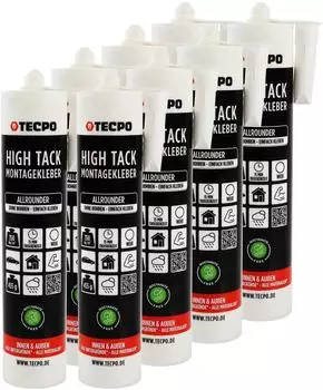 TECPO High Tack Montagekleber MS-Polymer, wei&szlig;, 8x455g (300835)