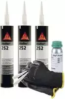 Sikaflex 252 weiss oder schwarz mit Primer f&uuml;r Kunststoff Verklebung - 252 wei&szlig; mit