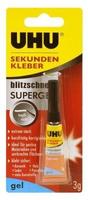 UHU Sekundenkleber 48790 blitzschnell Supergel, Gel, extra stark, tropft nicht,