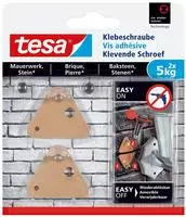 Tesa - Klebeschraube F&uuml;r Mauerwerk Und Stein, Halteleistung 5 Kg, Dreieckig , 2