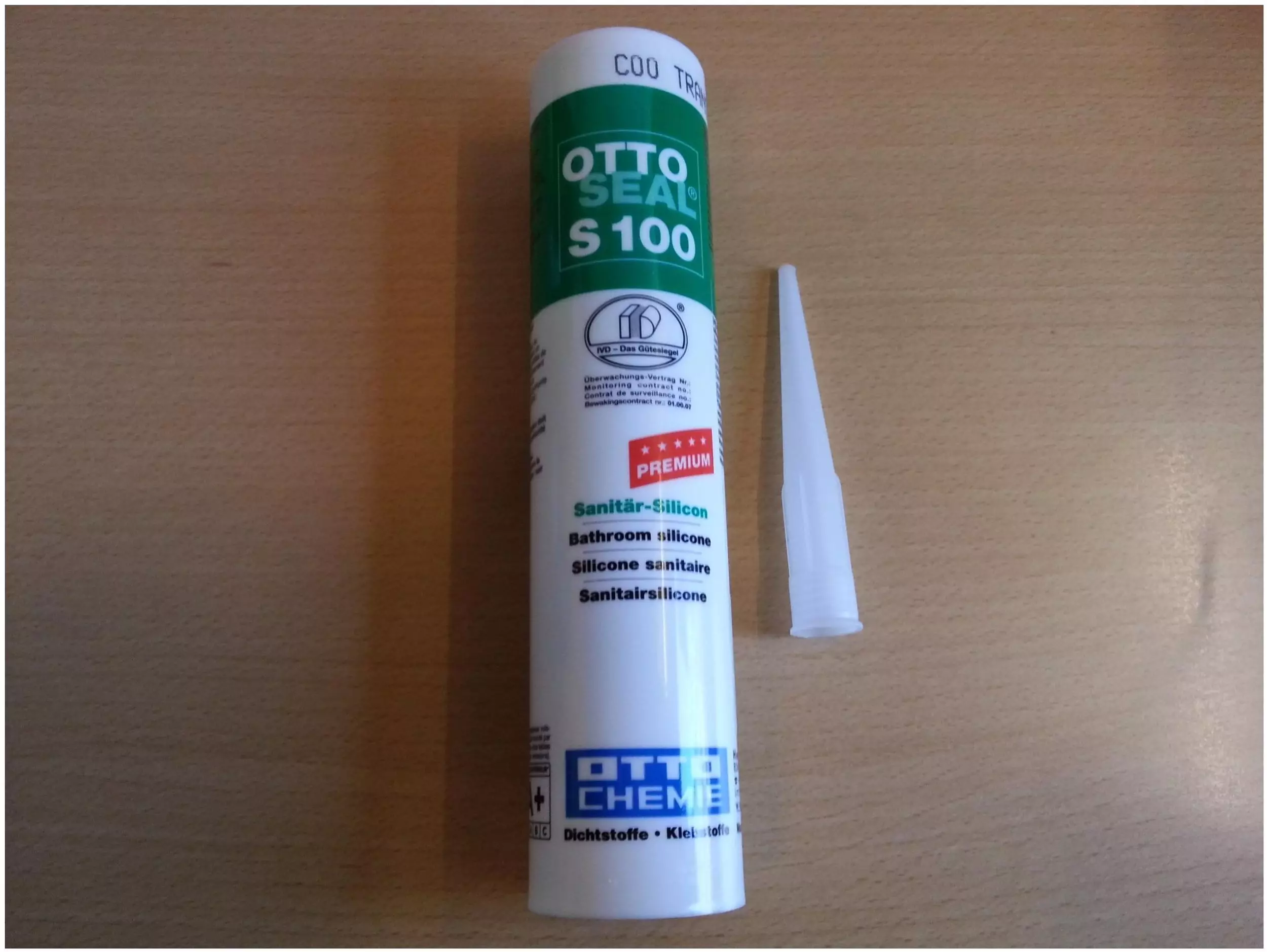 Silicone Sanitaire OTTOSEAL S100 - 300ml, Couleur Soie, Anti-moisissure, Pour Salle De Bain Et Cuisine
