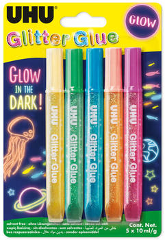 UHU Glitter Glue Glow in the Dark 5 Stk.