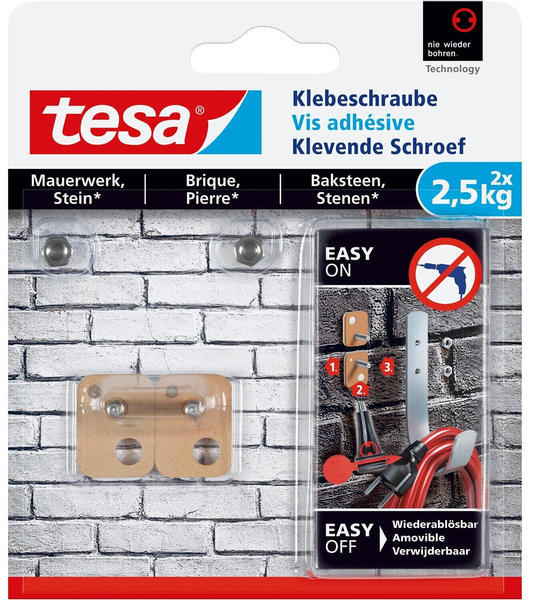tesa Klebeschraube für Mauerwerk rechteckig 2,5 kg (77902)