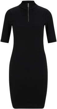 Hugo Boss Kleid aus Stretch-Jersey mit Troyerkragen und Stack-Logo (50515059) schwarz