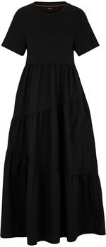 Hugo Boss Kleid aus Baumwoll-Jersey mit asymmetrisch gestuftem Rock (50516523) schwarz