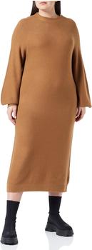 S.Oliver Midi-Kleid mit geripptem Saum (2125717) braun