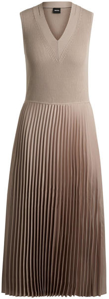 Hugo Boss Kleid aus verschiedenen Materialien mit Faltenrock (50509325) beige