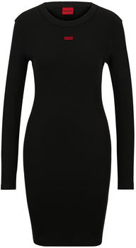 Hugo Boss Kleid aus Stretch-Baumwolle mit rotem Logo-Etikett (50508635) schwarz