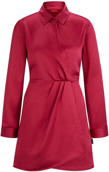 Hugo Boss Langarm-Kleid aus Satin mit Wickelfront (50500077) rosa
