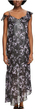 Esprit Off-Shoulder-Maxikleid aus bedrucktem Chiffon (034EE1E338) black