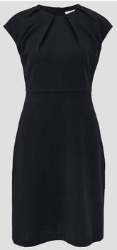 S.Oliver Kurzes Kleid mit plissiertem Rundhalsausschnitt (2143178) schwarz