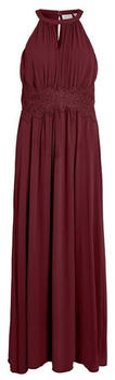 Vila Pleated Halter Neck Maxi Dress (14052647) cabernet/detail elastic