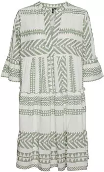 Vero Moda Vmdicthe 3/4 Tunic Exp Ga (10225127) snow white/aop ibizahedgegreen
