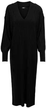 Only New Tessa Long Sleeve Midi Dress (15236372) black