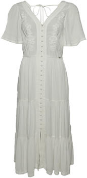 Superdry Embroidered Tiered Short Sleeve Midi Dress (W8011561A) off white
