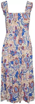 Vero Moda Menny Sl Smock Calf Sleveless Long Dress (10282481) silver lining/aop hayda