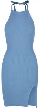 Urban Classics Ladies Rib Knit Neckholder Dress (TB5494) horizon blue