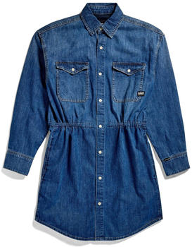 G-Star Relaxed Drawcord Long Sleeve Short Dress (D24353-D252) blau
